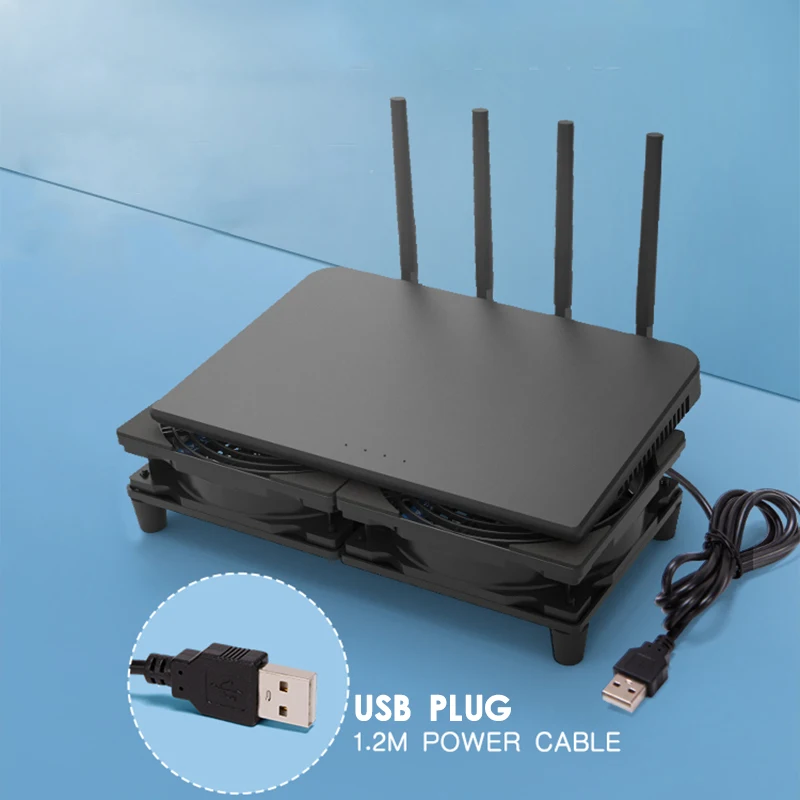 5V USB Fan Cooler Silent Efficient Rapidly Cooling Support For Network Router Modem TV Top Box Mobile Phone Wireless Charger