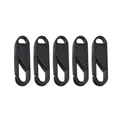 Heavy Duty Universal Zipper Pull Replacement and Repair Kit - Metal (Black 5 Pieces)