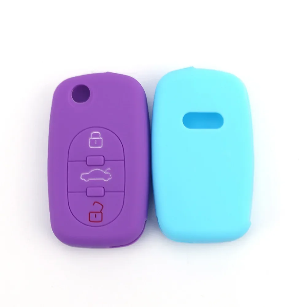 Silicone Car Key Cover Case Auto Flip Remote Key Protector Skin Holder for Audi A2 A3 A4 A6 A8 TT Allroad Cabriolet Roadster key case key case cover car key shell remote control case cover flip key fob shell