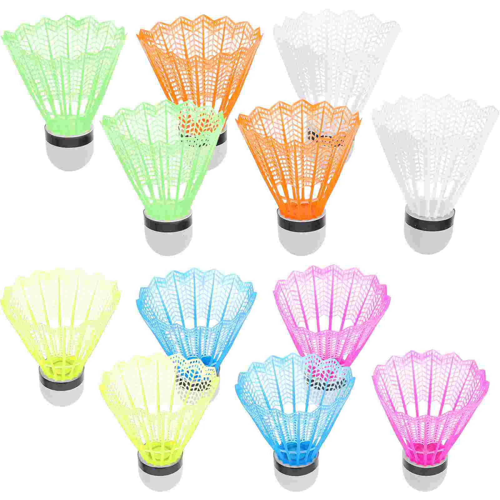 12 Pcs Colored Badminton Speed Training Balls High Professional Shuttlecock Shuttlecocks Kids Accessories Colorful badminton shuttlecock badminton ball