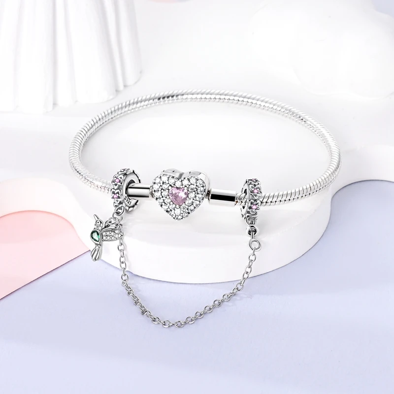 925 Silver CZ Daisy Clip Charm Stopper 5