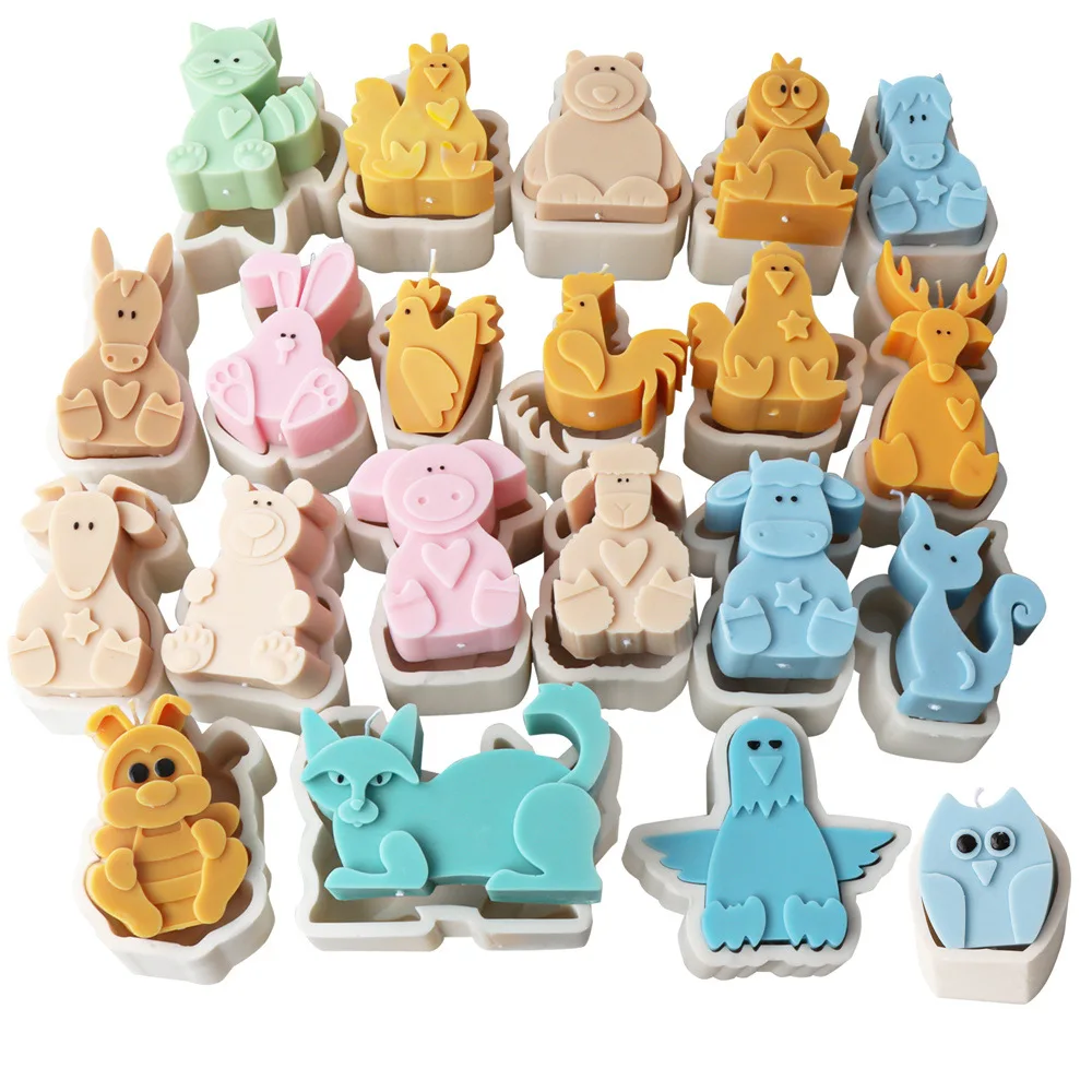 

Mirosie 3d Cartoon Bear Silicone Candle Mold Cat Owl Elk Goat Aromatherapy Plaster Resin Molds Candle Making Supplies