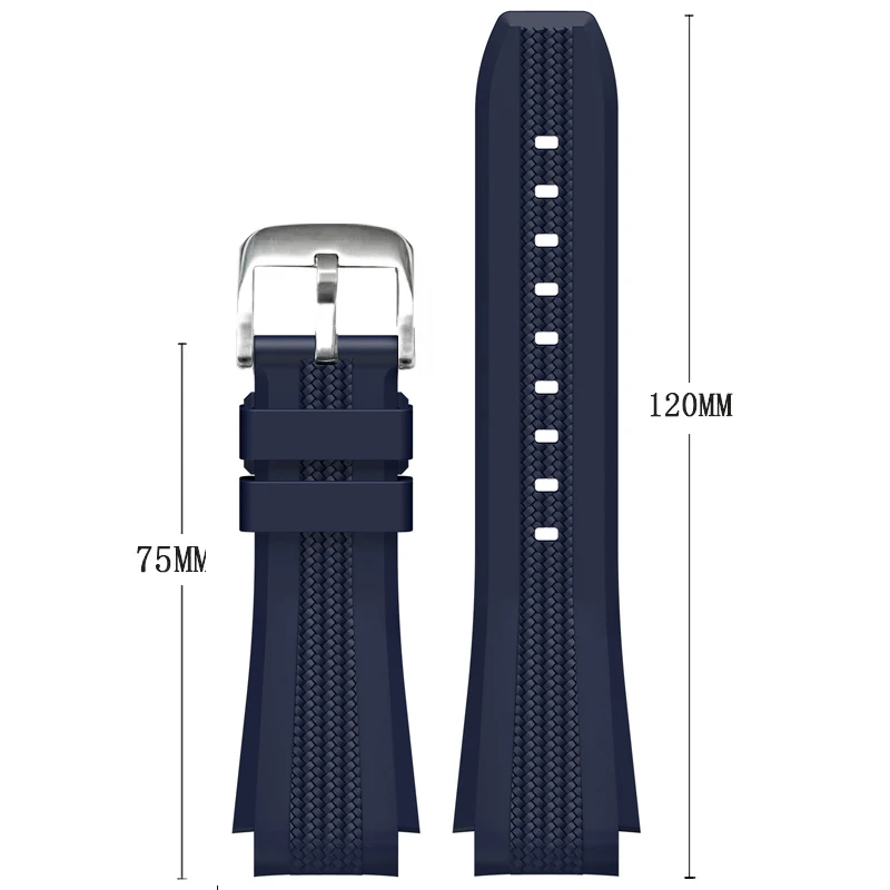 Enhanced Silicone Watch Strap: Curved End, 20mm Quick Release, Sport Waterproof Rubber Bracelet