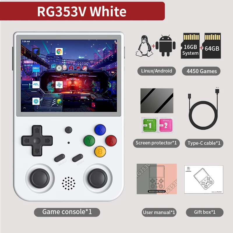 ANBERNIC RG353V ホワイト 16GB+64GB Anbernic RG353V White - Ceny i opinie - Ceneo.pl