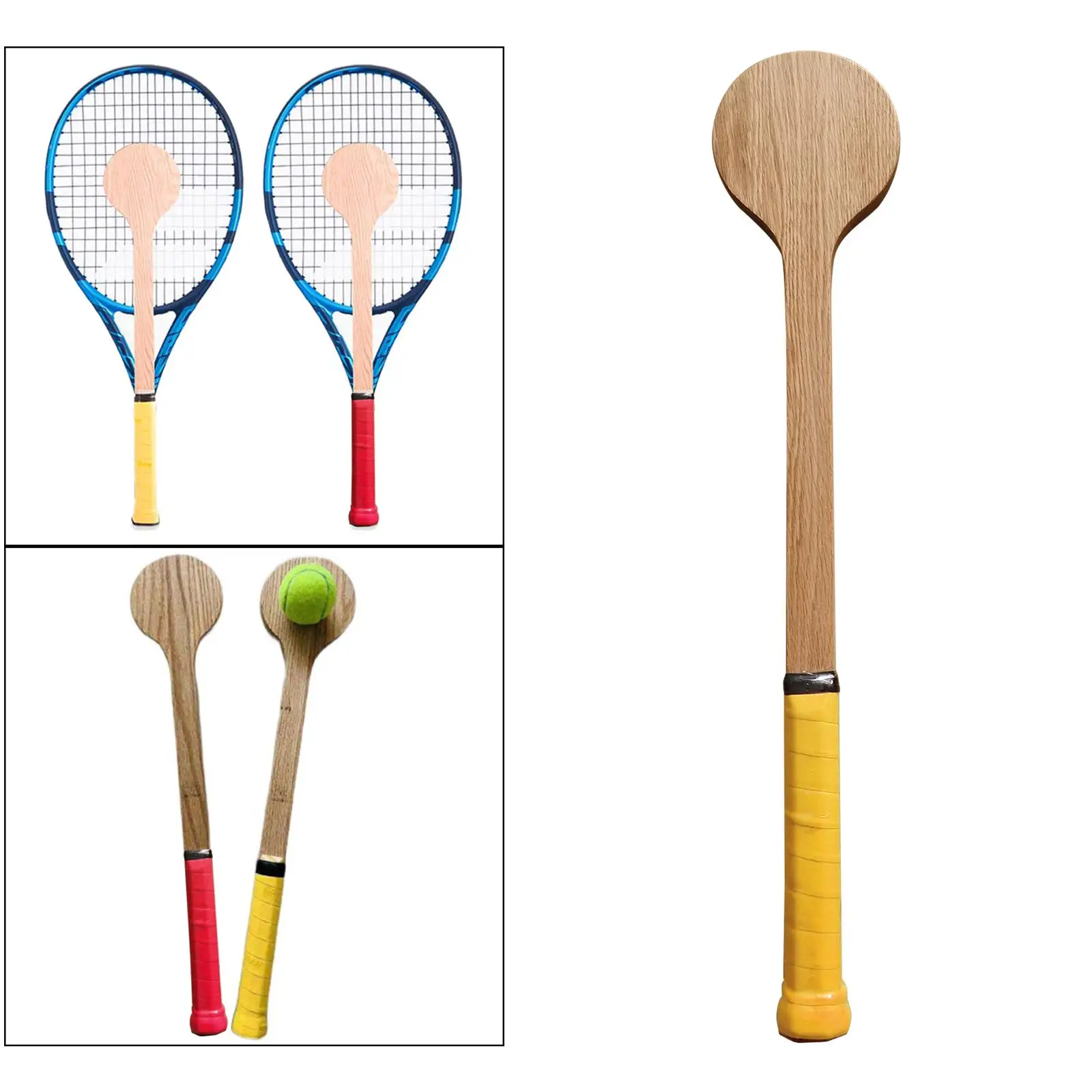 Tennis Sweet Spot Racket Wooden Tennis Spoon Swing Training Racket Accuracy Practice Batting Hitting Equipment Gear tennis racket