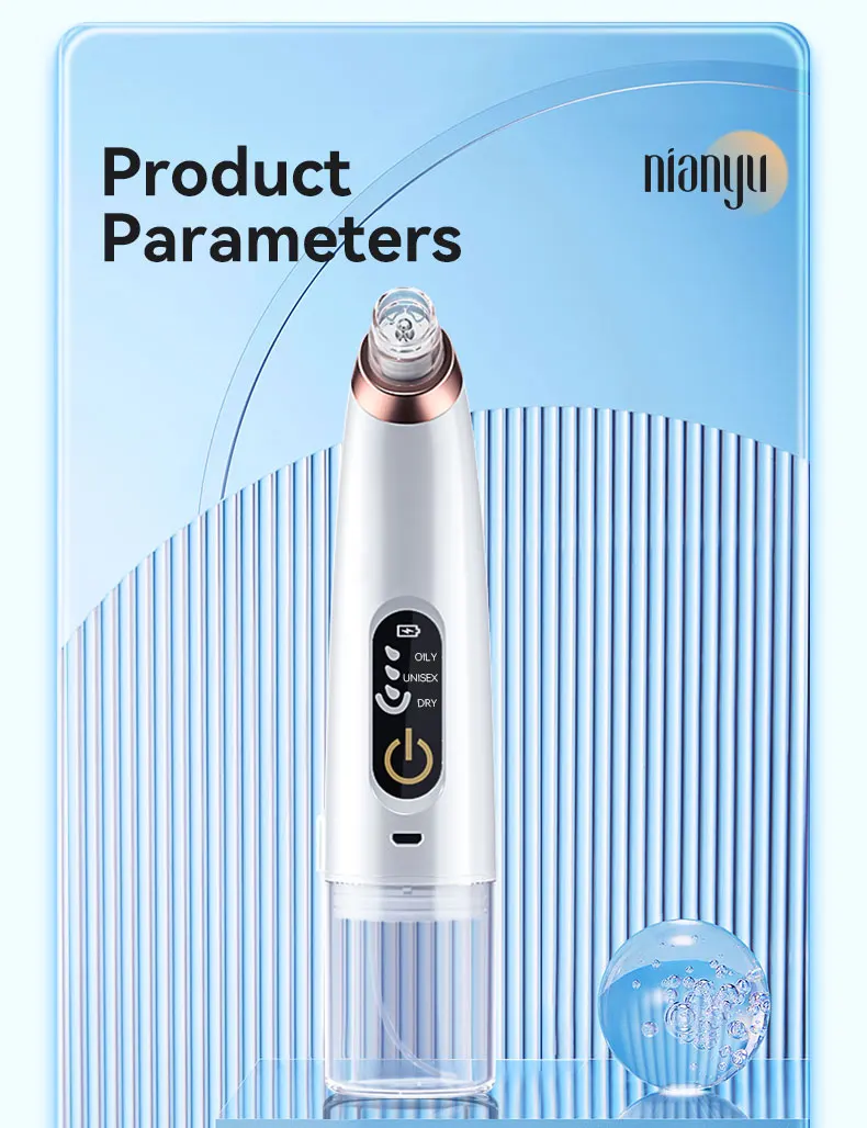 Blackhead Removing Beauty Instrument Pore Vacuum Face Cleaner Electric Pimple Blackhead Removal USB Rechargeable Water Cycle Fac