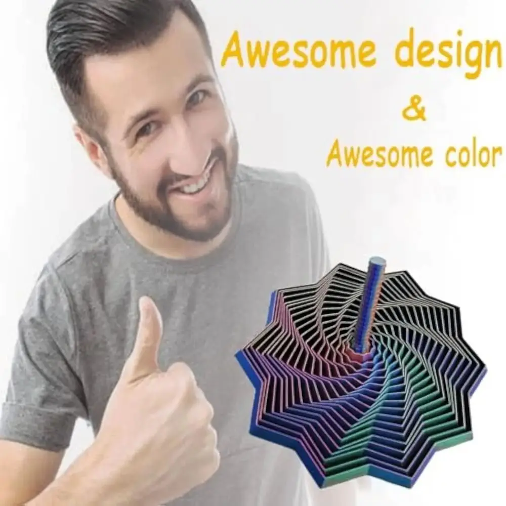 3D Printing Fractal Fidget Star Model Visual Illusion Expanded Spirals Sensory Toy Geometric Design Relaxation