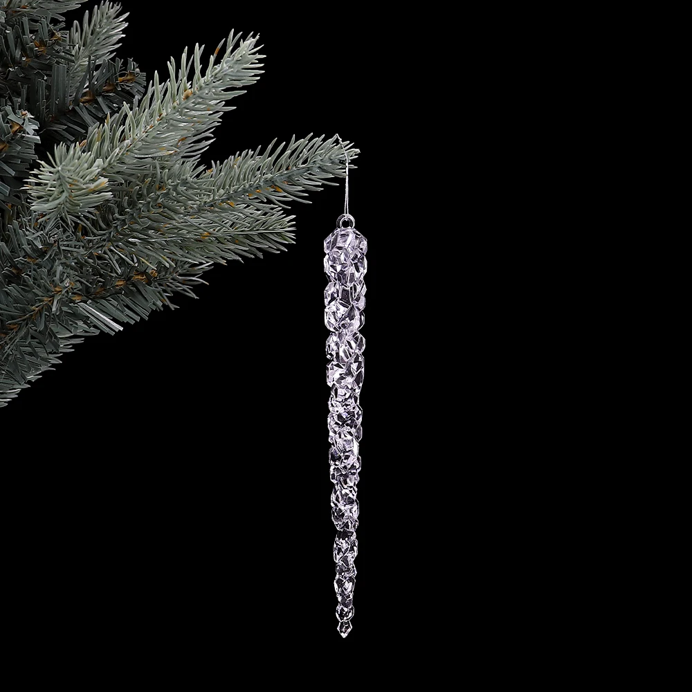 6pcs 15cm Christmas Decoration Simulation Ice Xmas Tree Hanging Artificial Clear Fake Icicle Winter Party Home Decor Navidad