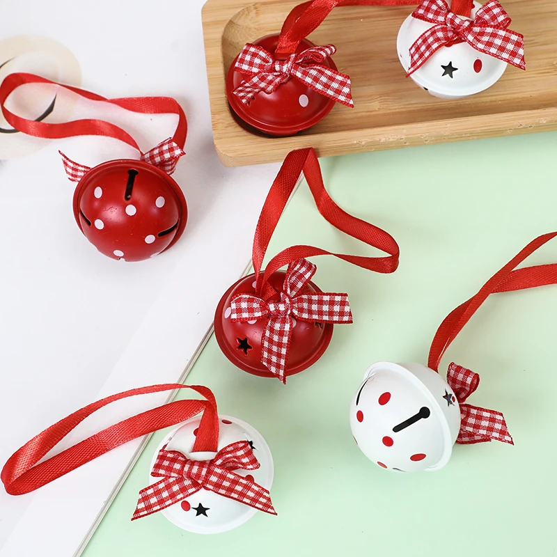 Description Picture 3 of item12Pc Christmas Snowflake Jingle Bell With Bowknot Xmas Tree Metal Bell Hanging Pendant DIY Christmas New Year Navidad Noel Decor