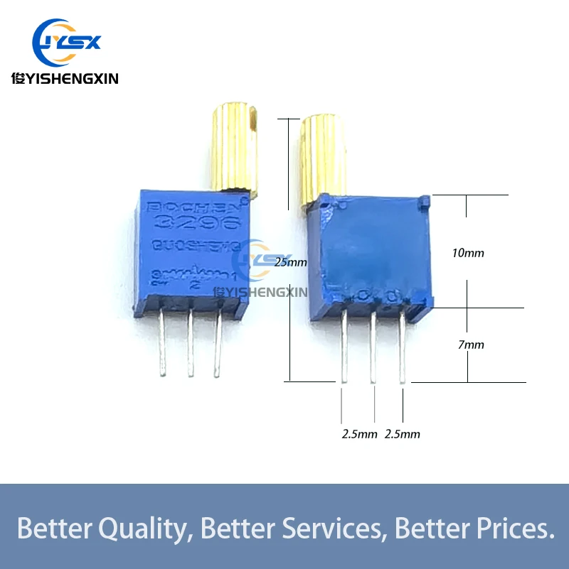 3296W Handle Potentiometer ResistanceOhm Trimpot Trimmer 1K-1M ohm 100R-500R 2PCS multiturn potentiometer linear potentiometer rotary potentiometer trimmer potentiometer electronic components