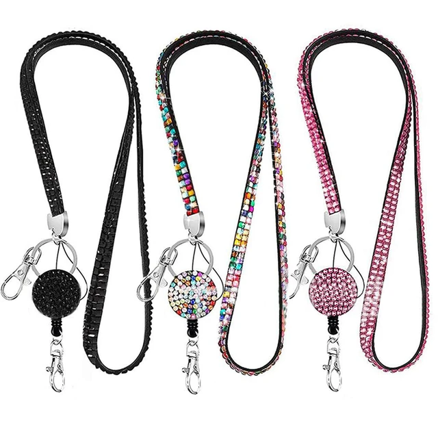 Work Card Lanyards Rhinestone Keychain Rope Anti-lost Neck Straps Phone Lanyard  Badge Holder Rope Universal