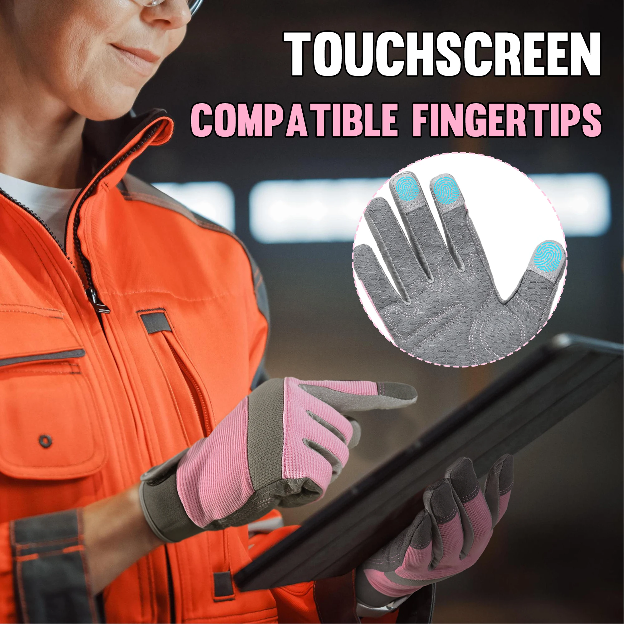 HANDLANDY Womens Work Gloves Grip Safety Moving Driving Gloves Touch Screen Utility Yard Workers work gloves,protective gloves
