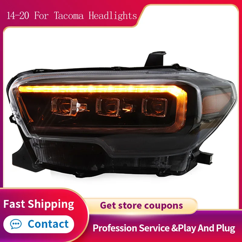 

New Style Car LED Headlights For TOYOTA TACOMA 2014-2020 LED DRL Daytime Running Dynamic Turn Signal Bi-xenon Lens Front Lights