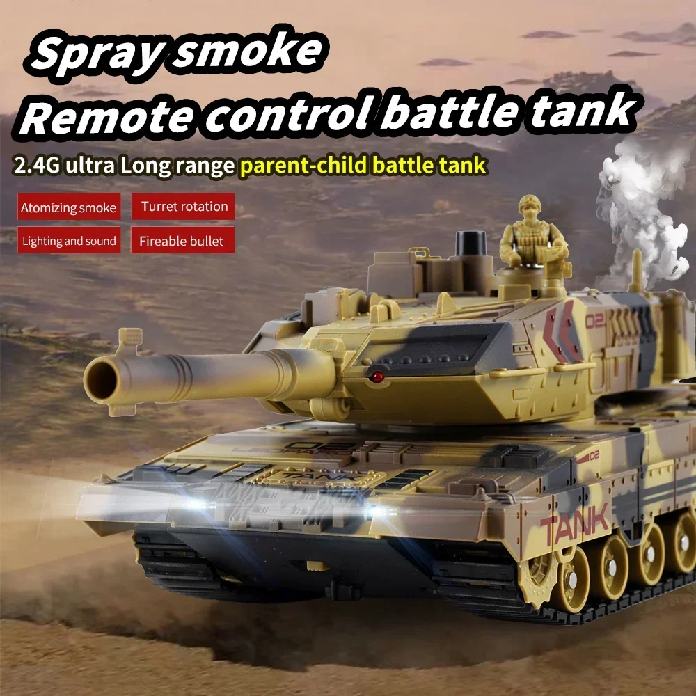 Robot Tank RC télécommandé avec batterie, vue de dessus avec détails des chenilles