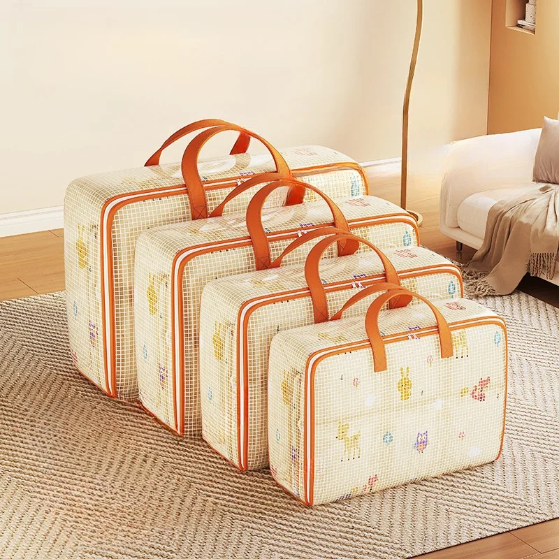 Foldable Storage Bag PVC Waterproof Transparent Move Storage Bag Large Capacity Household Clothes Quilt Storage Bag Organization 5