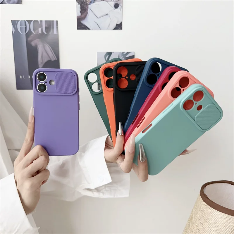 Ultra Thin Slide Camera Protection Soft Silicone Phone Case