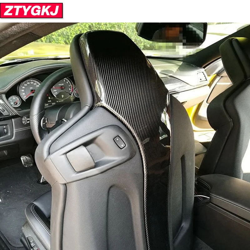 BMW M3 F80 M4 F82 F83 2014-2020 용 접착 유형 탄소 섬유 소재 시트 백 커버
