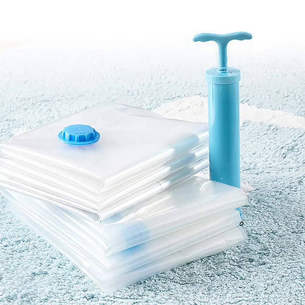 

5Pcs Vacuum Storage Bags for Travel Clothes Organizer Space Saver Compression Sealer Bags with Hand Pump for Clothes Storage