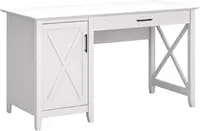 Computer Desk with Storage | Farmhouse PC Table for Home Office in Pure White Oak | 54W x 24D 1