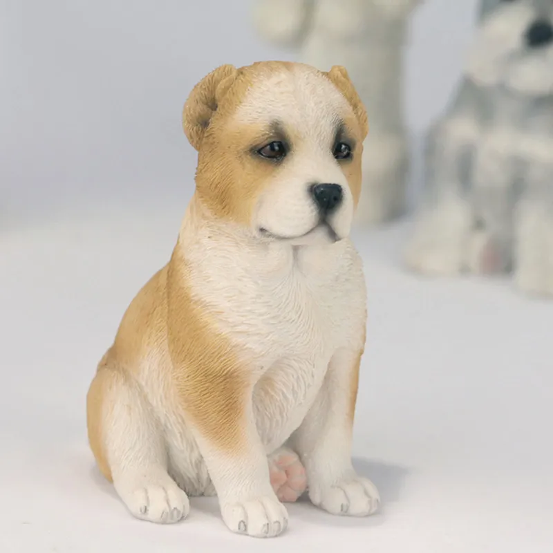 JXK 1/6 Maßstab Sibirischer Husky/Shiba Inu/Schnauzer/Bichon Frise Simulations-Hundemodell Passend für Desktop-Dekorationen – Detail 6