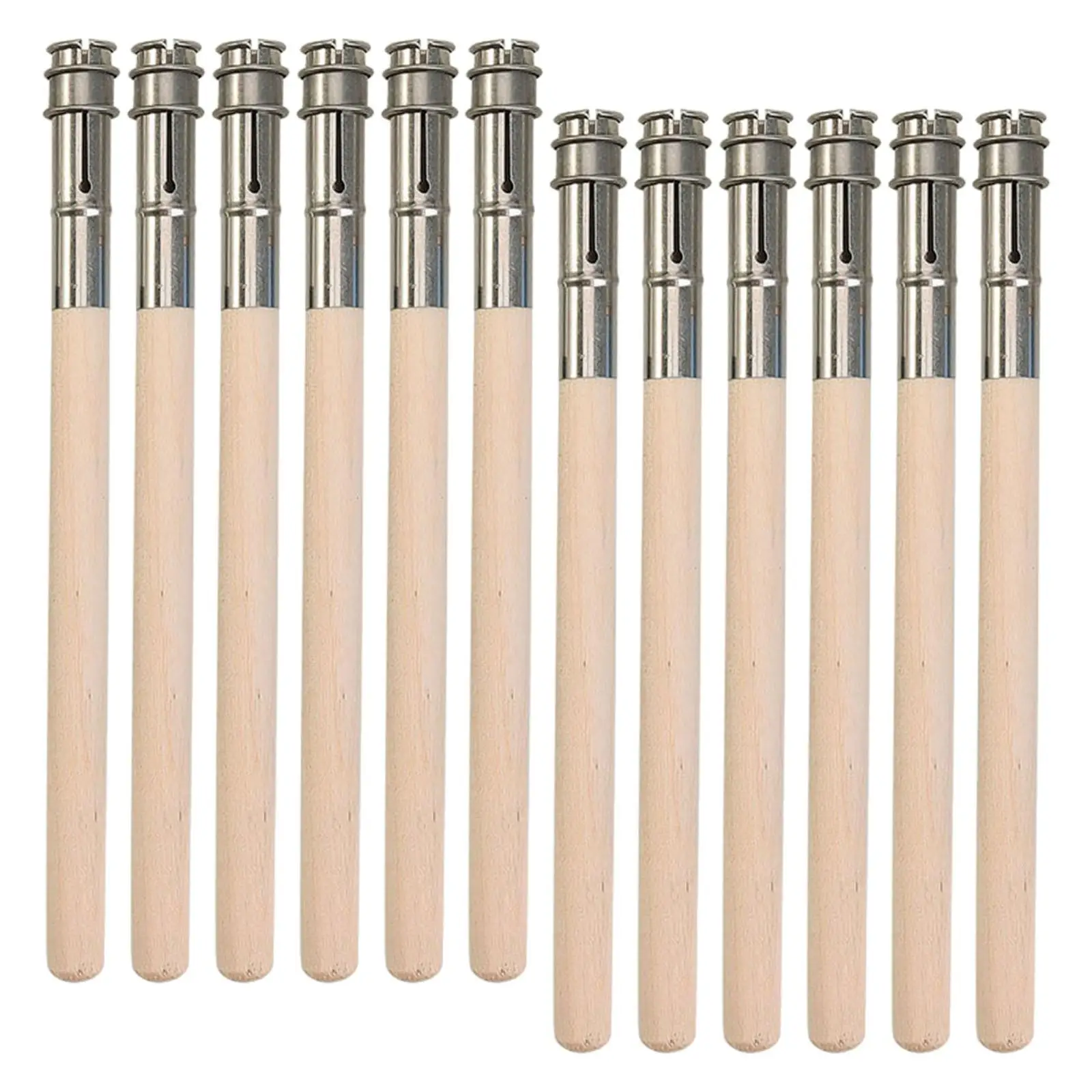 12Pcs Pencil extenders Holder Lengthener Wooden Handle Crayon Extension Adjustable Head Art Tool for Drawing Sketching Writing