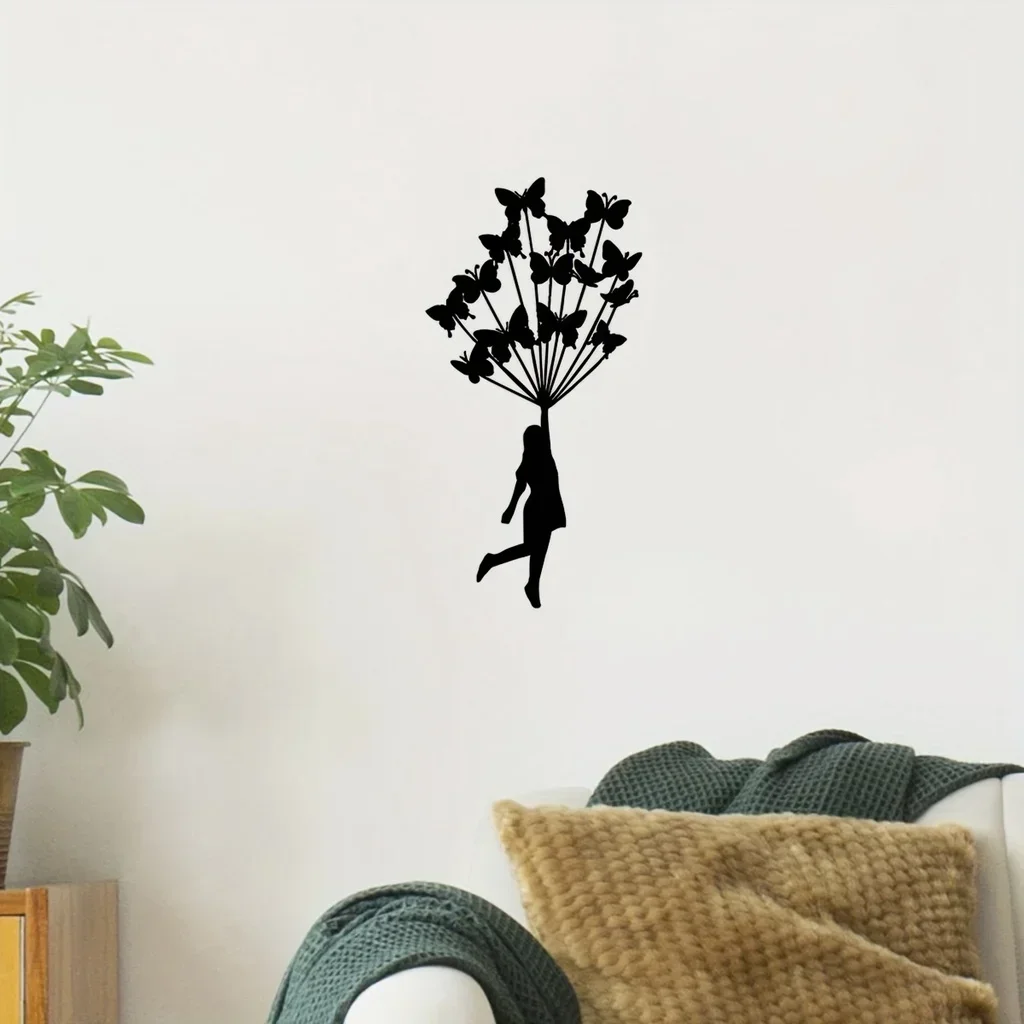 

Butterfly Theme Decor, Wall Art Decorations, Indoor Living Room Black Classic Room Decor Wall decor metal wall hanging Metal