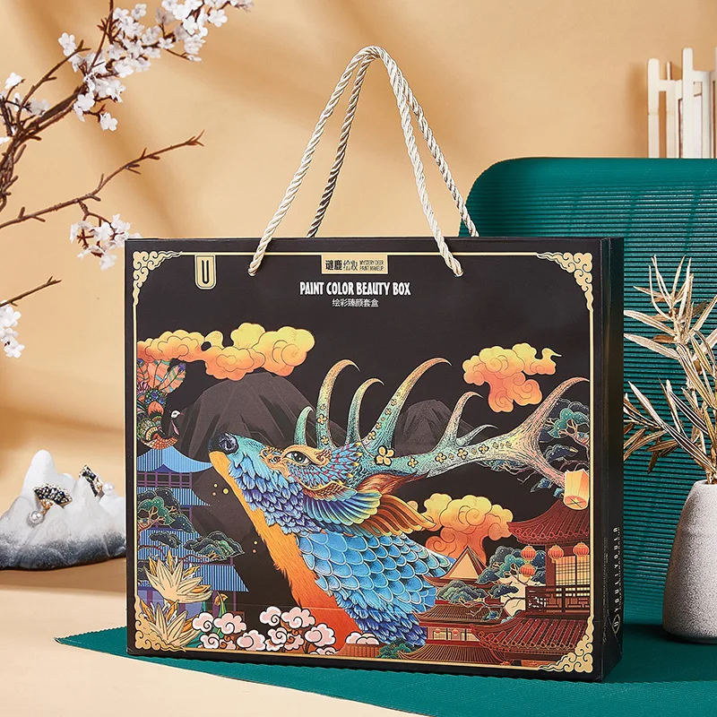Moose Painted Color Zhenyan Makeup Set Nine-Piece Set Cosmetics Full Beauty Gift Box Christmas Valentine's Day Gift