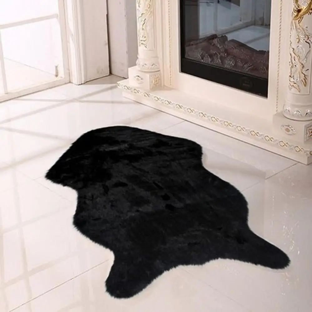 60*90cm Faux Fur Geometric Carpet Fluffy Rug Faux Sheepskin Floor Mat Natural Window Soft Sofa Cushion Living Room Bedroom Decor