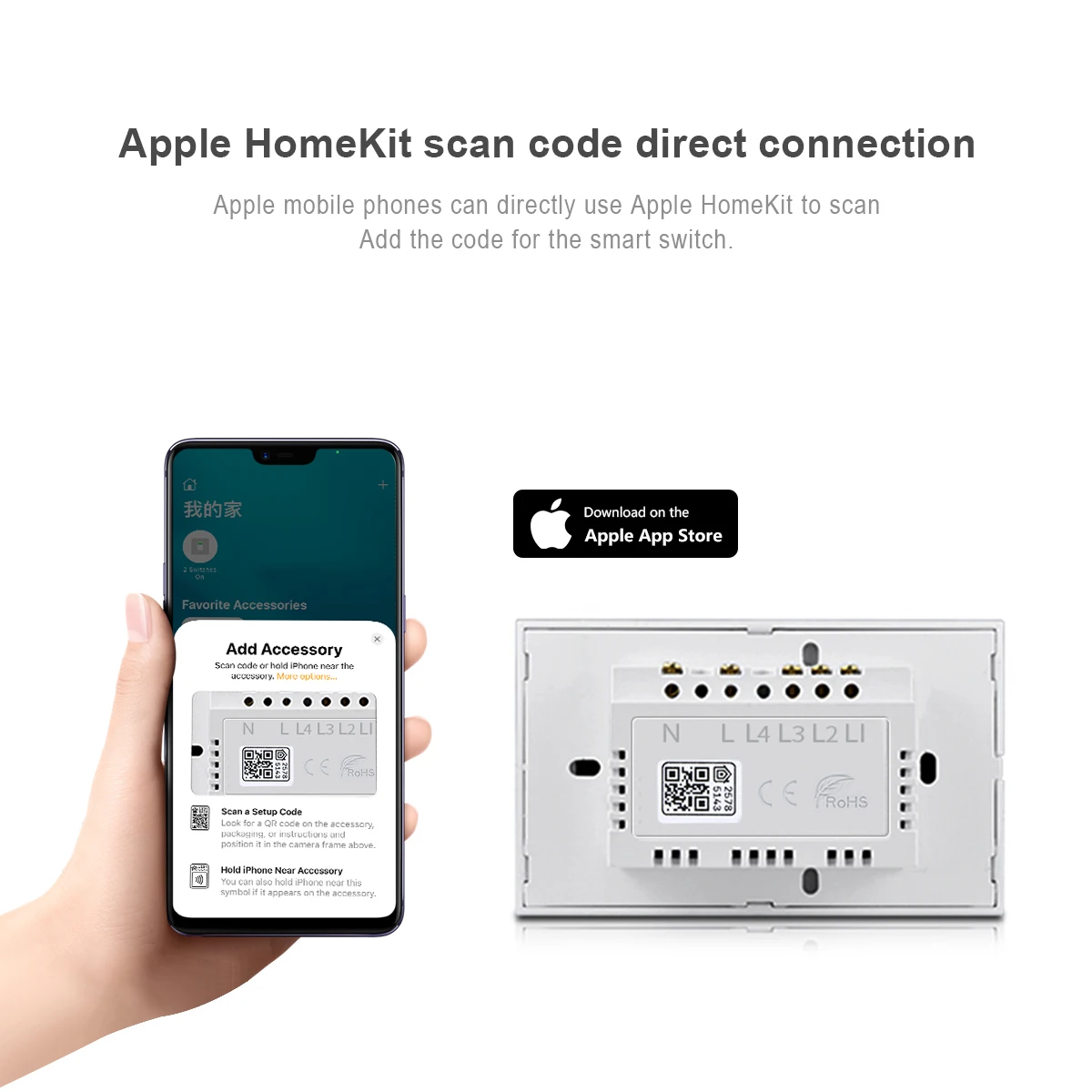 Interruptor de luz Inteligente Touch Negro 1 línea/canal - HomeKit