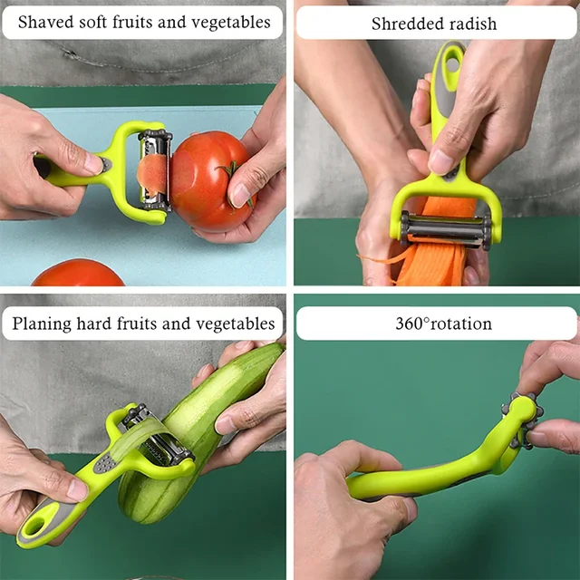 3-in-1 Rotary Peeler & Grater – Vegetable Slicer & Julienne Tool 4