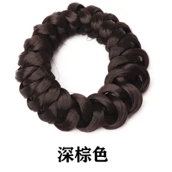 Elastic Braid Hairband with Hairstyling Fixator and Hair Loops Accessories (Dark brown)