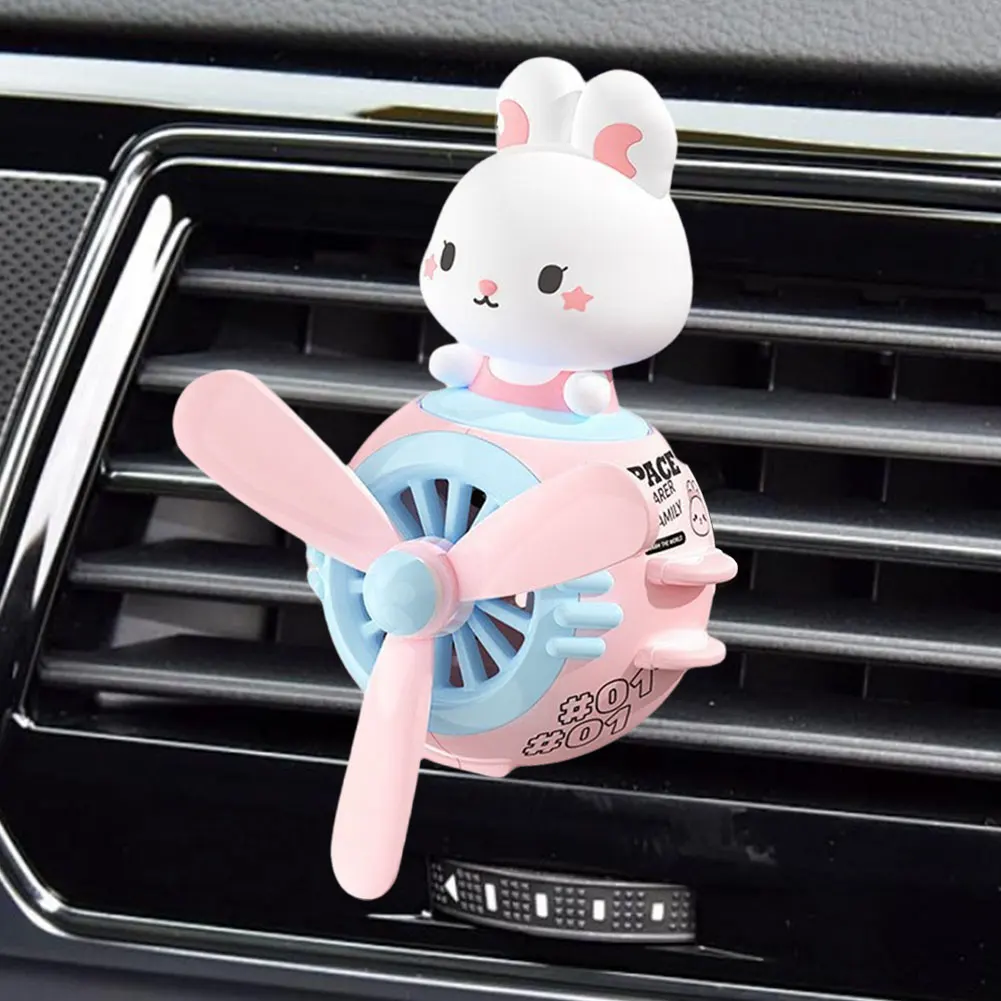 Rotating Airplane Pilot Bear Car Air Fresheners Accessories Interior Decorations Fan Vent Clips Perfume Fragrance Diffuser Aroma