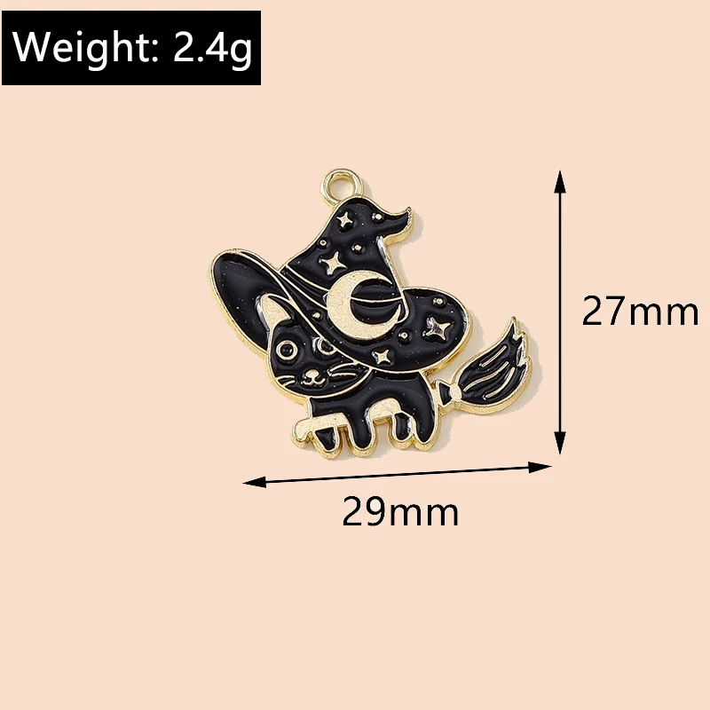Leslie 10 Stück Halloween-Anhänger, niedlich, böse Fledermaus, Spinne, Geist, Charms für DIY handgefertigte Halskette, Armband, Schmuckherstellung, Zubehör – Detail 9