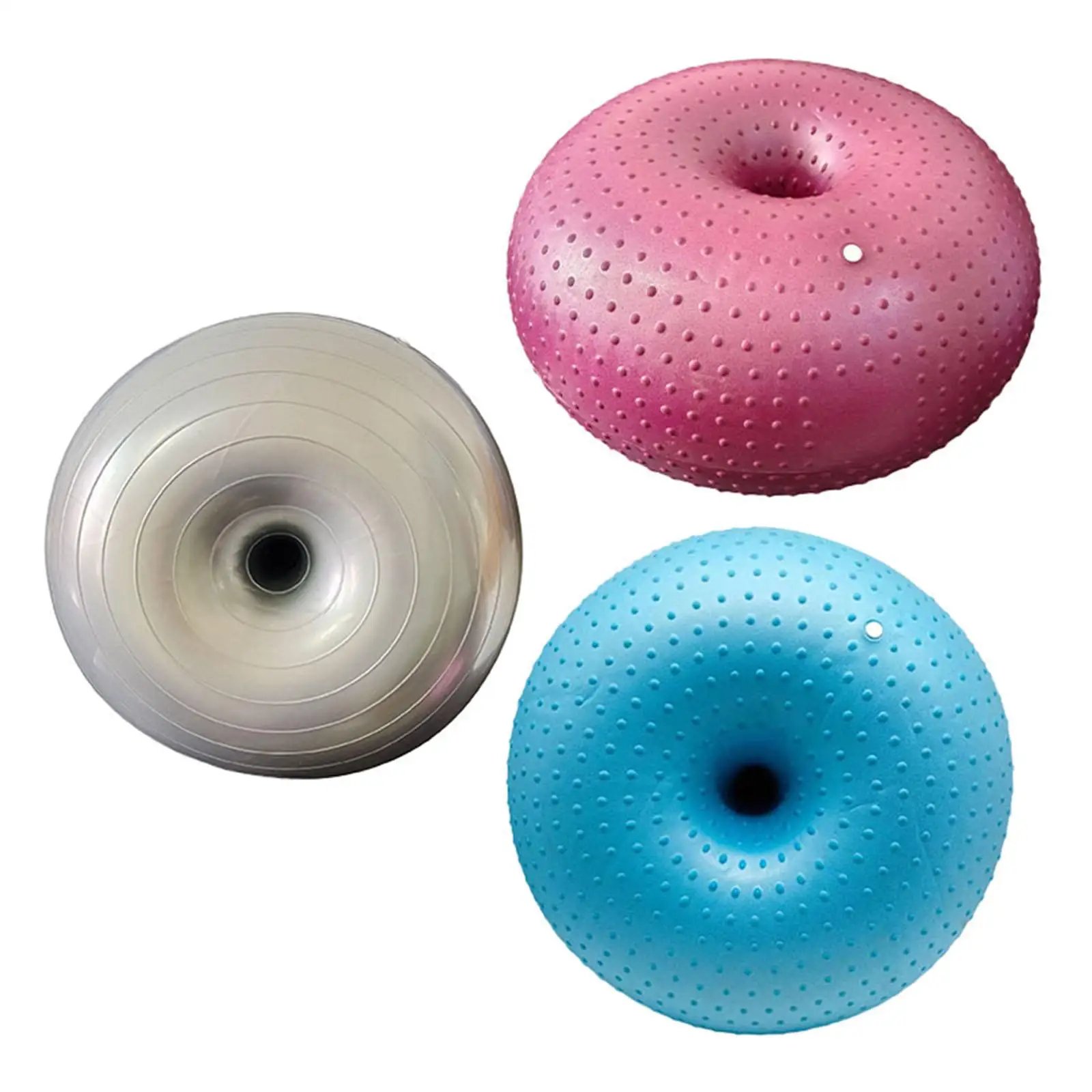Pilates Ball Thickened Donut Shape Stability Fitness Aid Gymnastics Ball for Home Exercise and Yoga Balance