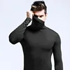 Men Mock Neck Basic Blouse Winter Thermal T-shirt Plain Clothing Pullover Long Sleeve Top Warm Comfortable Turtleneck Underwear 1