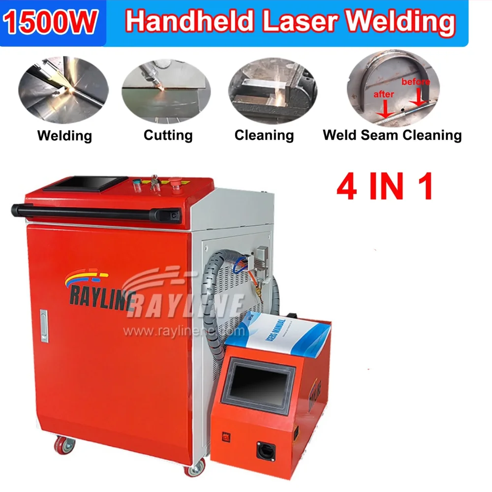 New 4 in1 Fiber Laser Welding Machine Handheld Laser Welding Cutting Cleaning for Stainless Steel Brass Aluminum Metal 2