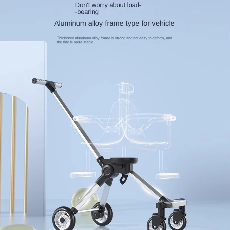 Twin Baby Stroller Double Seat Lightweight Portable Folding Aluminum Alloy Frame Removable Sunshade Umbrella Stroller