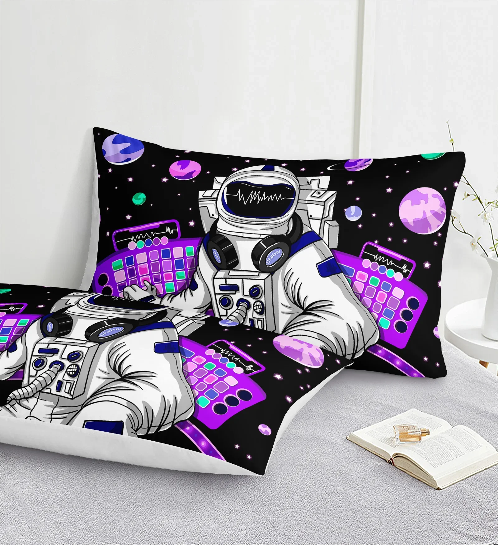 Bedding Set Astronaut Printed Pattern Duvet Cover Kids Adult Bed Set Room Decor Individual Pillowcase, Duvet Cover or Set