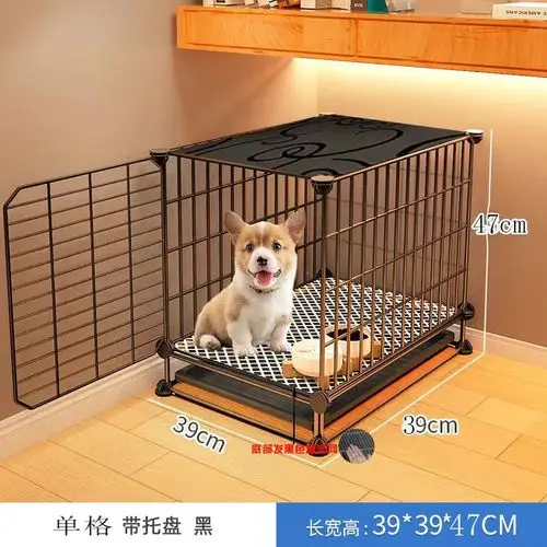 thumbnail image 1 of Jaula para perros pequeños para interior de tamaño mediano con separación para inodoro Casa para gatos de peluche, 1 of 5