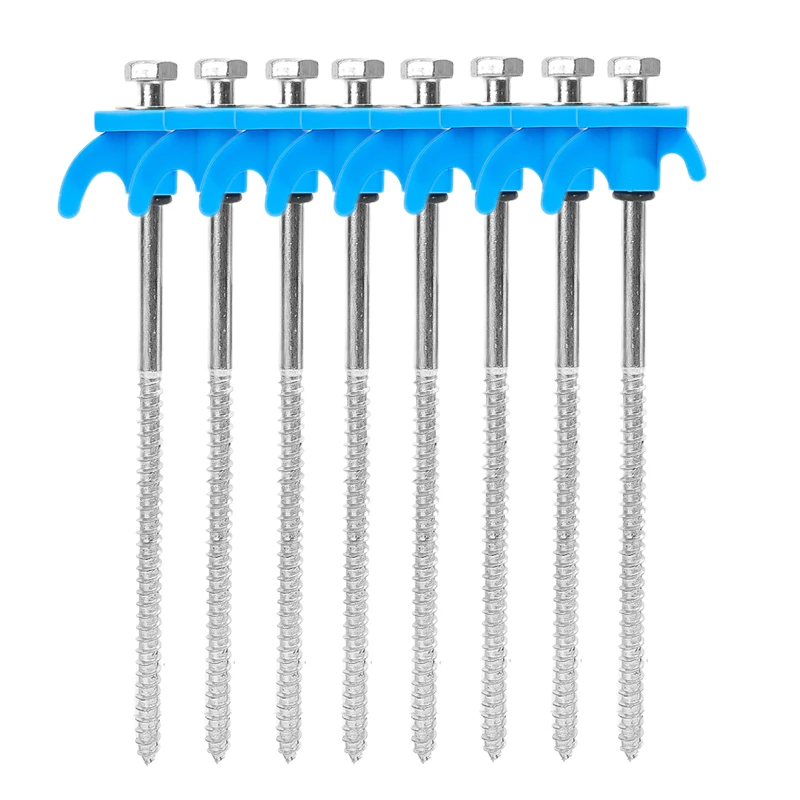 Heavy Duty Metal Spiral Ground Anchors - Set of 10 Camping Tent Stakes with Hex Socket