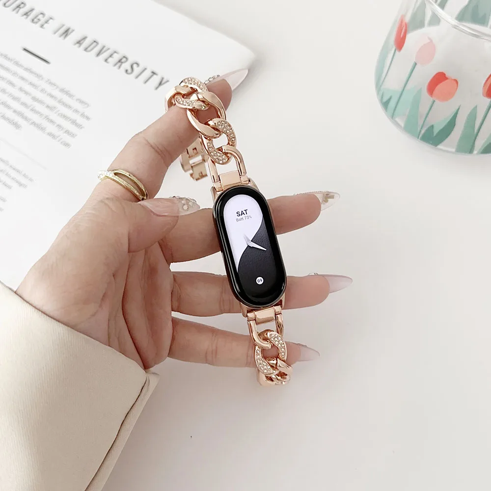 Elegant Adjustable Metal Bling Bracelet for Smart Watches – Fade-Resistant, Dressy Wristband for Women