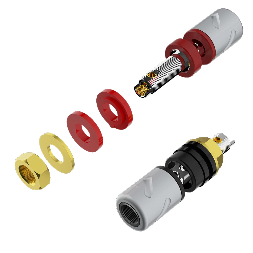 Monosaudio Coppia di cavi per altoparlanti High End, 13 AWG, 2 m HiFi con spina a banana dorata per amplificatore HiFi, ricevitore AV, altoparlante CD/DVD Decorder (banane a banane