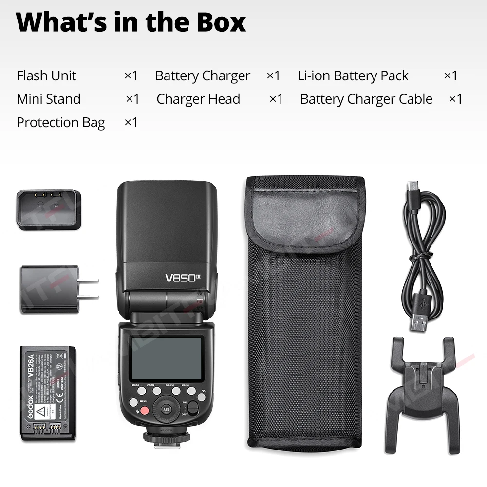 Camera Flash Godox V850III 76W 2.4G GN60 Wireless X System Li-ion Battery Speedlite For Canon Nikon Sony Pentax Olympus