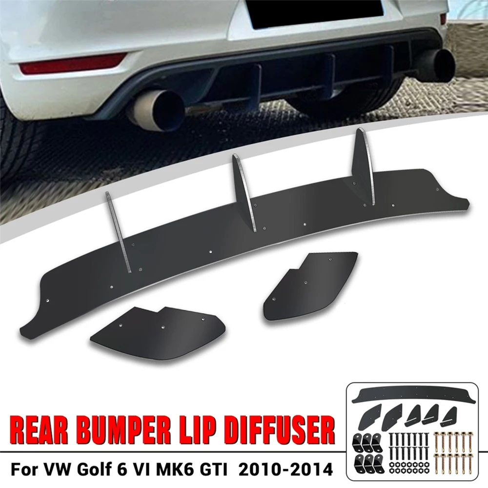 Diffuser Golf 6 VI MK6 GTI 2010-2014 HOT Rear Bumper Lip Spoiler For VW Accessories Auto Exterior Modification Parts Car-style