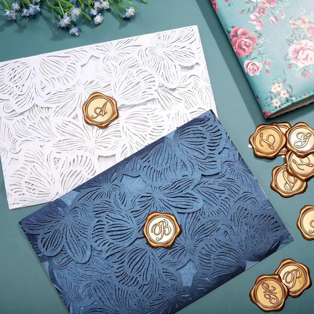 50 Adesivi Sigillo Cera Rosa - Decorazione Vintage Per Buste, Inviti Matrimonio, Regali - Foto 9