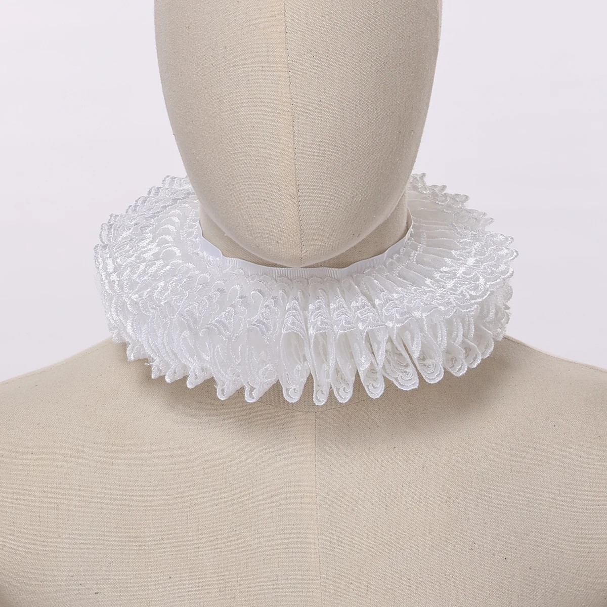 Lace Neck Ruff Collar Tie Vintage Medieval Cosplay Punk Renaissance Victorian Costume Accessories