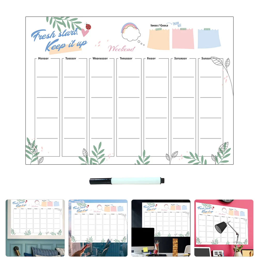 

Weekly Whiteboard Dry Erase Calendar Magnetic Refrigerator Fridge Childrens Removable Decals Calendar Whiteboard Advent Planner