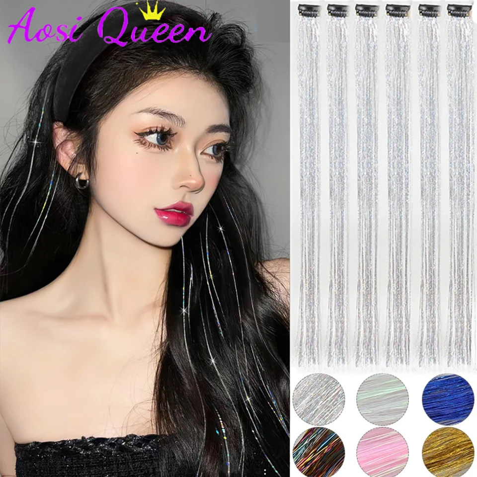 

AOSI цветной золотой шелк Длинные прямые волосы один зажим синтетический парик для женщин разноцветный искусственный свет парик