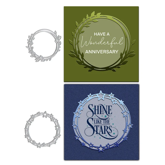 3 Stück Kreis-Stanzschablonen Aus Metall - Für Scrapbooking & Kartenbasteln, Silberfarben