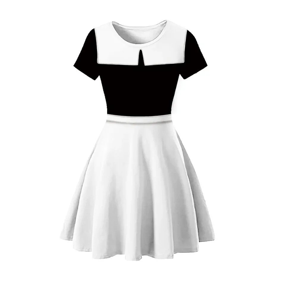 Movie Wednesday Cosplay Addams Costume Children Skirt Uniform Dress Vestidos Kids Girls Halloween Carnival Party